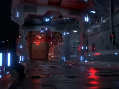 Dark Sci-Fi Corridor 3D model