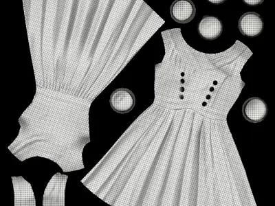 Conquered Retro Dress Low-poly 3D model