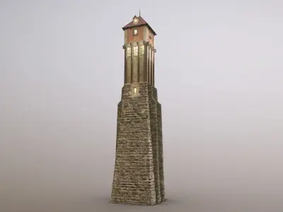 Medieval DRAGON Tower 01 Low-poly 3D model