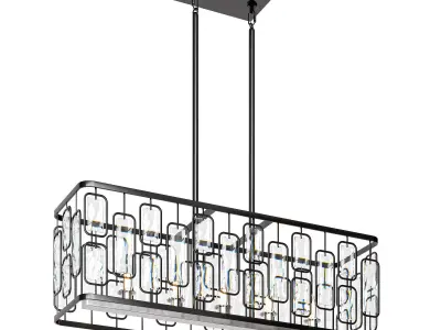 Brandee 5 Light Kitchen Island Linear Pendant 3D model