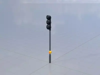 Spherical stylized traffic light design 1 3D model