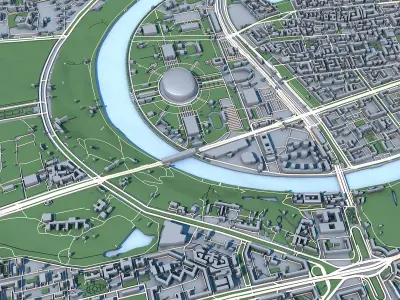 Part of Moscow City Russia 3D model