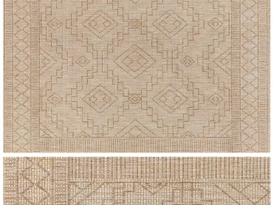 Carpet set 28 - Bundle - 3 Geometrical Jute Rugs 3D model