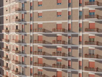 High density City residential Buildings Low-poly 3D model