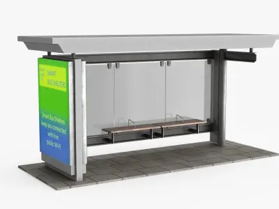 Bus Stop v1 Low-poly 3D model