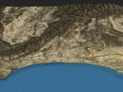 Muscat - Topography Terrain Low-poly 3D model