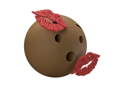 Hushed Face With Kiss Mark v1 003 Low-poly 3D model