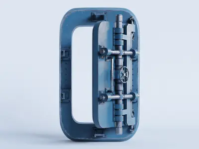 Military Metal Bunker Door  Low-poly 3D model