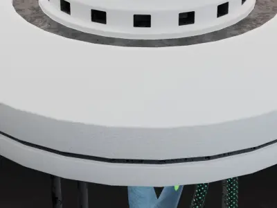 Sci-Fi alien plant with lab container equipment K Low-poly 3D model