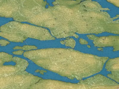 Stockholm - Topography Terrain 3D City 3D Model Pack