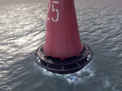 Buoy River RB-6-01 Right Side Mark Low-poly 3D model