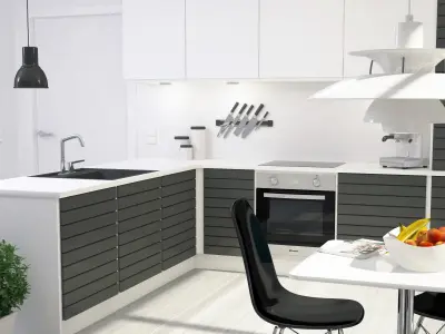 Modern Kitchen Interior 001 3D model