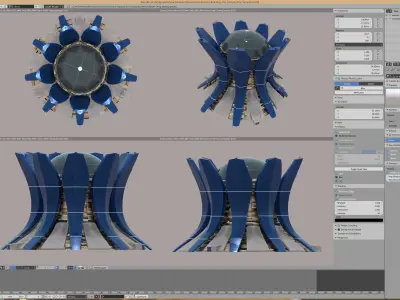 The Temple futuristic building in city 3D model