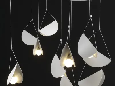 White glider pendant light 3D model