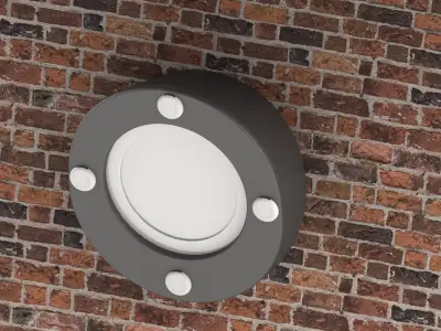 Submarine style round LED wall lamp model 3D print model