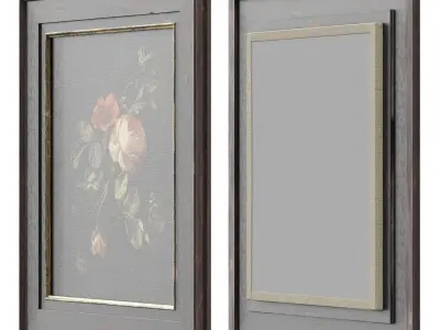 Classic frame with floral still life 3D model