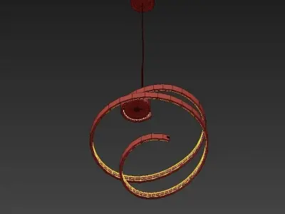 Hallway pendant light with circular shape 3D model