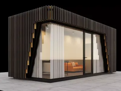 Backyard studio with furniture 3D model