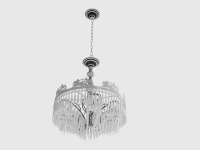 Large Continental Waterfall Chandelier 3d model 3D model