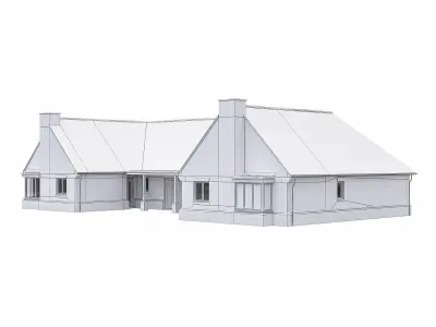 Neighborhood Houses P08 Low-poly 3D model