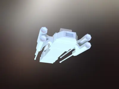 Sci-Fi War Spaceships collection Low-poly 3D model