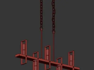 Modern Beam Chandelier 3D model