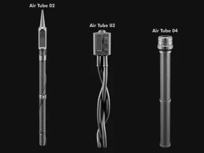 Sci-Fi subdiv tubes and cables volume 01 3D model
