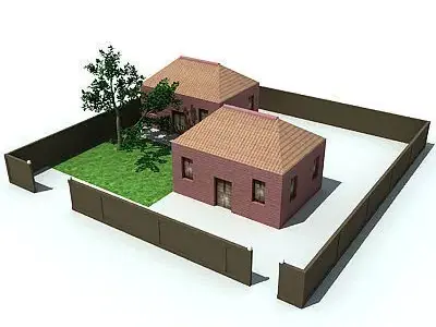 Brick Building 45 3D model