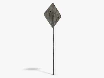 Damaged Bike Sign Low-poly 3D model