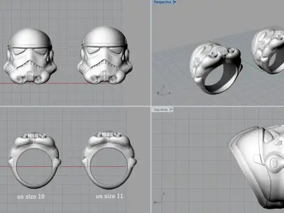 Storm trooper ring 3D print model