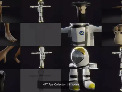 NFT Ape Collection 3D Model Pack