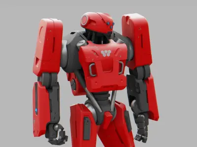 MECHA SOLDIER  RIGGED 3D model