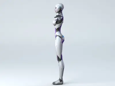 Android Woman Rigged and Animated Low-poly 3D model