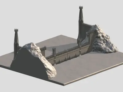 The Black Gate of Mordor from The Lord of the Rings stl obj  3D print model