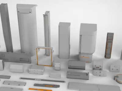 Sci-Fi architecture Elements collection 14 3D model