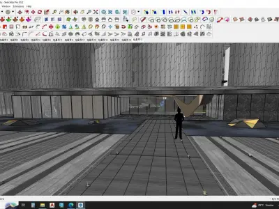 Apartment building with gated community 3D model