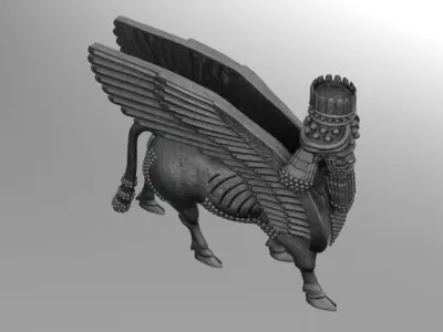 Assyrian door guard 3D print model