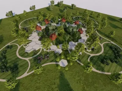 public park-Private Park Landscape 3D model