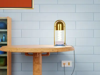 Unique Table Lamp and Parts Interior Design 3D Model Low-poly 3D model