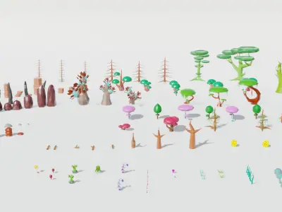 LowPoly alien enviroment PACK
