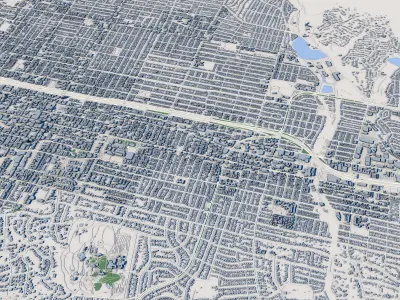 Cityscape Altadena Los Angeles County California United States 3D model