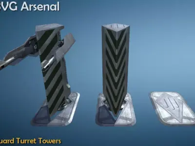 Guard turret tower - HQ Low-poly 3D model