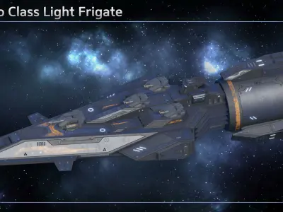 Spaceship Frigate Collection II 3D Model Pack