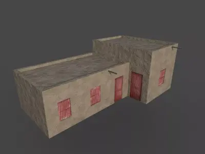 Village Mud House Low-poly 3D model