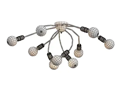 regina ceiling light fixture with six bulbs 3D model