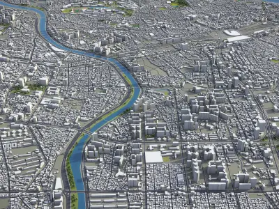 Daegu Low-poly 3D model