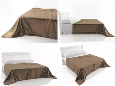 Haarlem bed with blankets 3D model