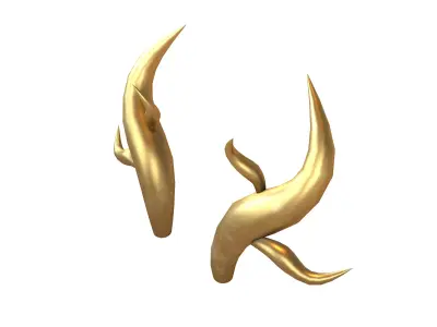 Dragon Horn v1 005 Low-poly 3D model