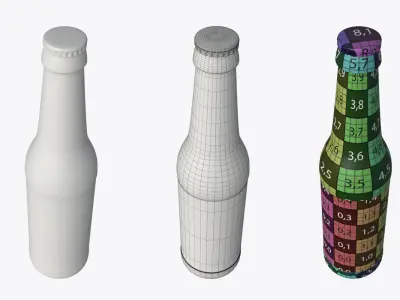 Beer bottle brown 03 3D model
