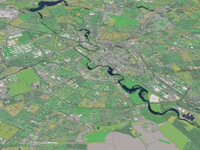 Minsk Belarus 30x30km City Map 3D model